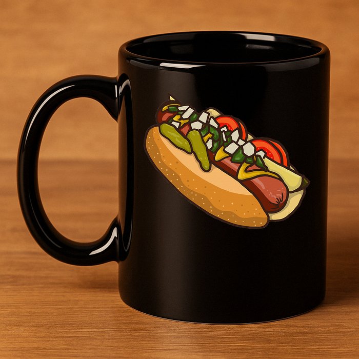 Chicago Style Hot Dog Lover 11oz C Handle Ceramic Mug