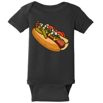 Chicago Style Hot Dog Lover Baby Bodysuit