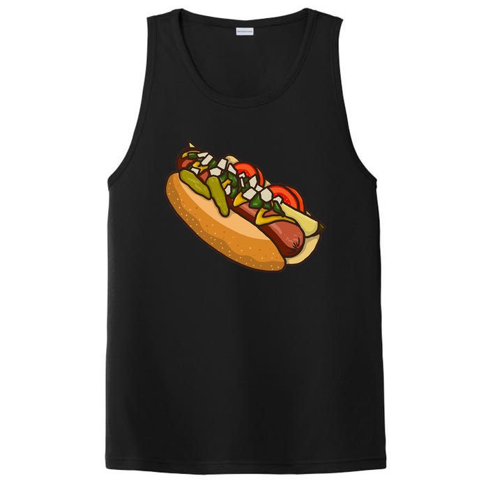 Chicago Style Hot Dog Lover PosiCharge Competitor Tank