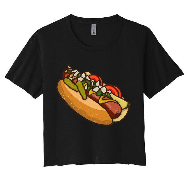 Chicago Style Hot Dog Lover Crop Top