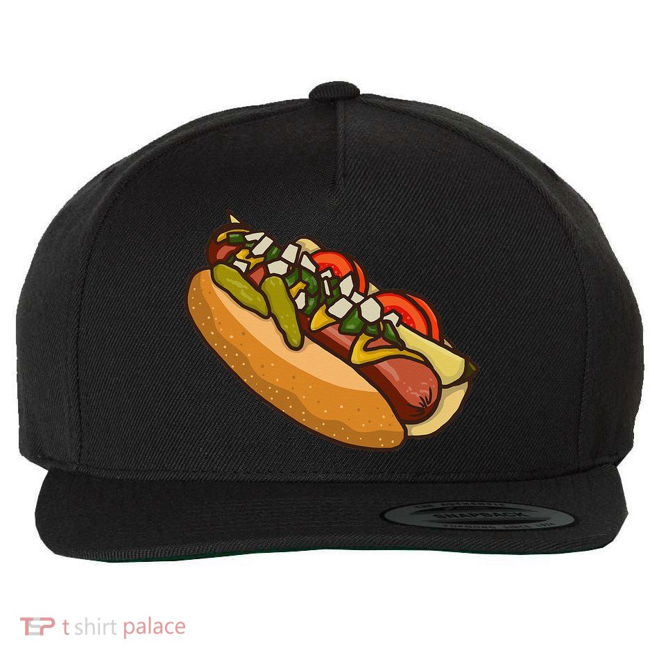 Chicago Style Hot Dog Lover Wool Snapback Cap