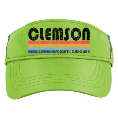 Clemson Sc Hometown Pride Retro 70s 80s Style Adult Drive Performance Visor