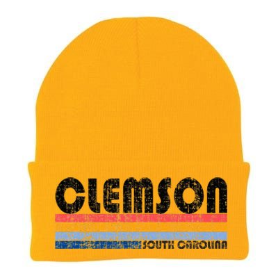 Clemson Sc Hometown Pride Retro 70s 80s Style Knit Cap Winter Beanie