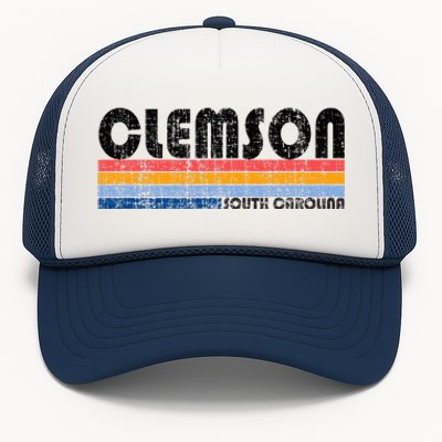 Clemson Sc Hometown Pride Retro 70s 80s Style Trucker Hat