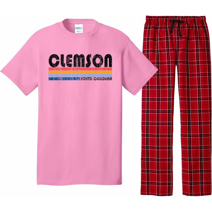 Clemson Sc Hometown Pride Retro 70s 80s Style Pajama Set