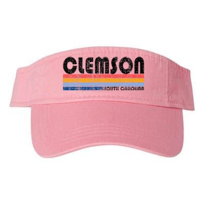 Clemson Sc Hometown Pride Retro 70s 80s Style Valucap Bio-Washed Visor