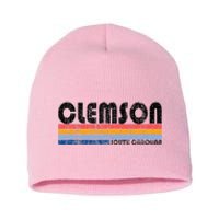 Clemson Sc Hometown Pride Retro 70s 80s Style Short Acrylic Beanie