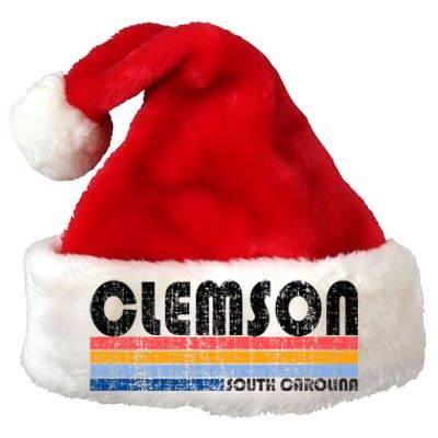 Clemson Sc Hometown Pride Retro 70s 80s Style Premium Christmas Santa Hat