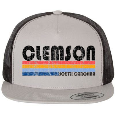 Clemson Sc Hometown Pride Retro 70s 80s Style Flat Bill Trucker Hat