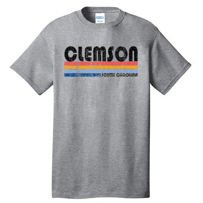 Clemson Sc Hometown Pride Retro 70s 80s Style Tall T-Shirt