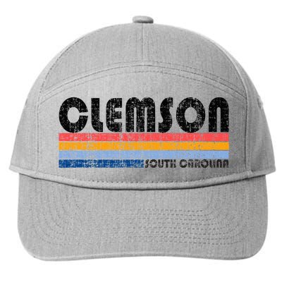 Clemson Sc Hometown Pride Retro 70s 80s Style 7-Panel Snapback Hat