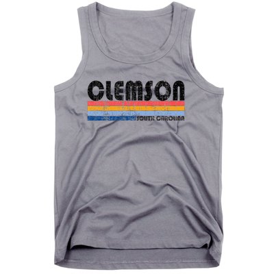 Clemson Sc Hometown Pride Retro 70s 80s Style Tank Top