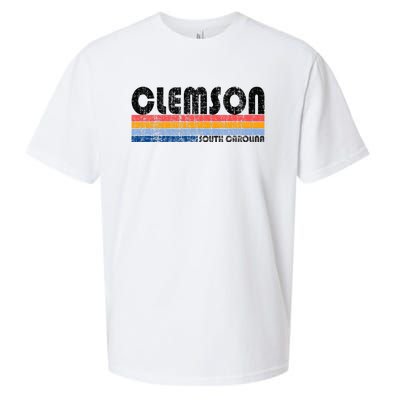 Clemson Sc Hometown Pride Retro 70s 80s Style Sueded Cloud Jersey T-Shirt