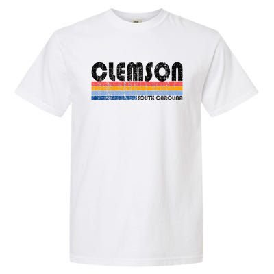 Clemson Sc Hometown Pride Retro 70s 80s Style Garment-Dyed Heavyweight T-Shirt