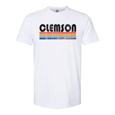 Clemson Sc Hometown Pride Retro 70s 80s Style Softstyle CVC T-Shirt