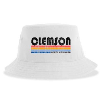 Clemson Sc Hometown Pride Retro 70s 80s Style Sustainable Bucket Hat