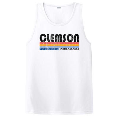 Clemson Sc Hometown Pride Retro 70s 80s Style PosiCharge Competitor Tank