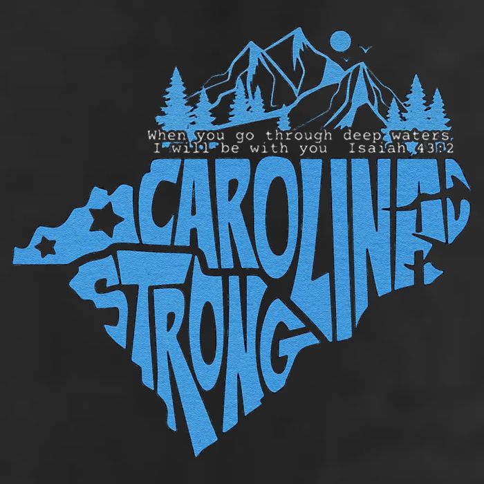 Carolina Strong Hurricane Relief Western Nc 7 Panel Mesh Trucker Snapback Hat