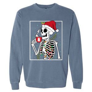 Christmas Skeleton Hot Chocolate Xmas  Garment-Dyed Sweatshirt