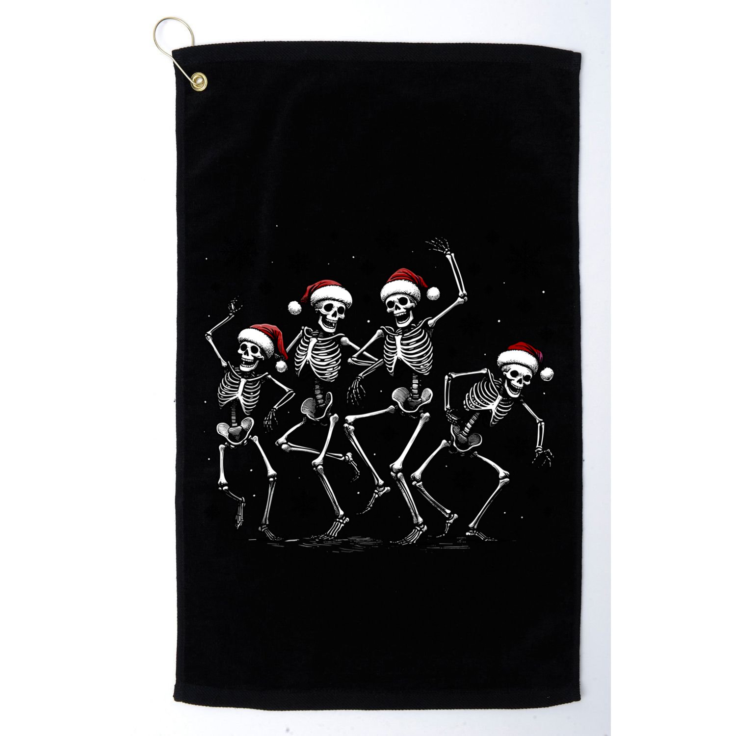 Christmas Santa Hat Skeletons Dancing Xmas Party Gift Golf Towel