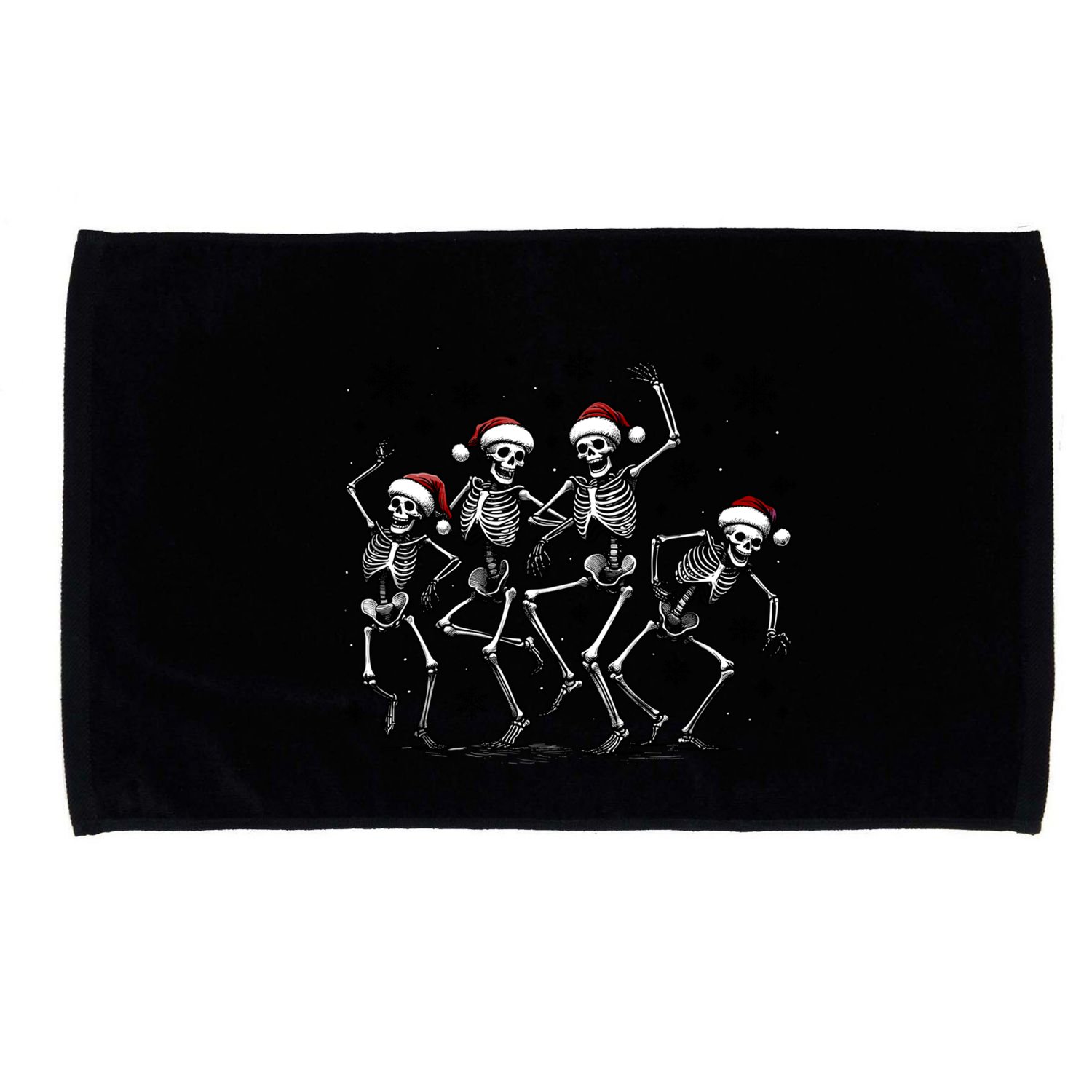 Christmas Santa Hat Skeletons Dancing Xmas Party Gift Microfiber Hand Towel