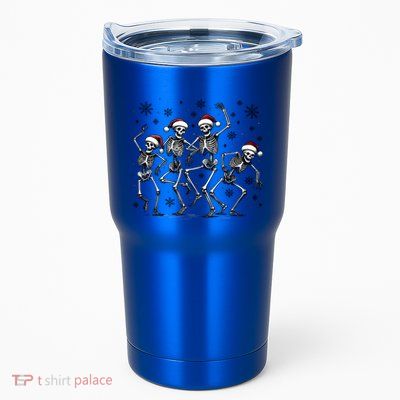 Christmas Santa Hat Skeletons Dancing Xmas Party Gift Tumbler