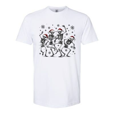 Christmas Santa Hat Skeletons Dancing Xmas Party Gift Softstyle® CVC T-Shirt