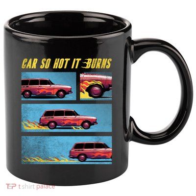 Car So Hot It Burns Comic 11oz C Handle Ceramic Mug
