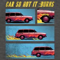 Car So Hot It Burns Comic Vector Backpack