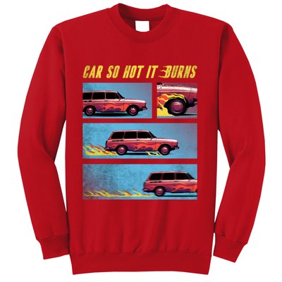 Car So Hot It Burns Comic Sweatshirt