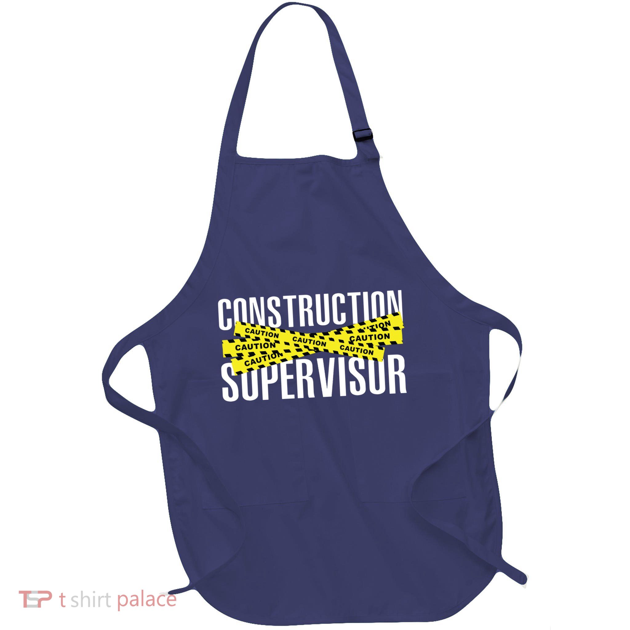 Construction Supervisor Highway Worker Full-Length Apron With Pockets