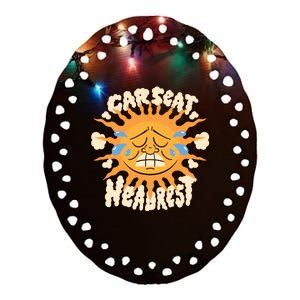 Car Seat Headrest Sun Ceramic Oval Ornament