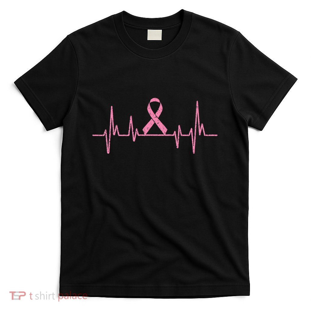 Cancer Survivor Heartbeat Gift Breast Cancer Awareness T-Shirt