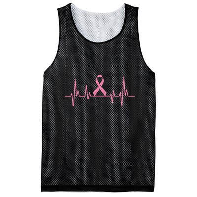 Cancer Survivor Heartbeat Gift Breast Cancer Awareness Mesh Reversible Basketball Jersey Tank