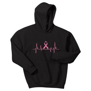 Cancer Survivor Heartbeat Gift Breast Cancer Awareness Kids Hoodie