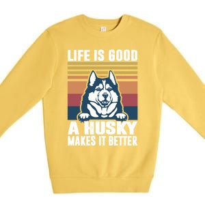 Cute Siberian Husky Gifts For Husky Dog Premium Crewneck Sweatshirt