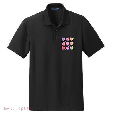 Candy Sweet Hearts Love Valentines Day Women Girl Dry Zone Grid Polo