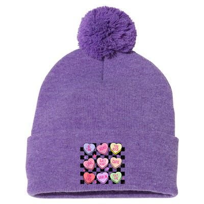 Candy Sweet Hearts Love Valentines Day Women Girl Pom Pom 12in Knit Beanie