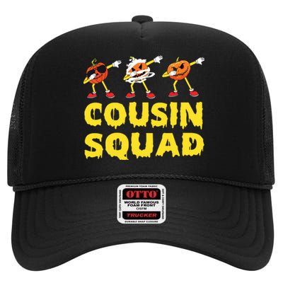 Cousin Squad Halloween Cousin Crew Funny Halloween Pumpkins High Crown Mesh Back Trucker Hat