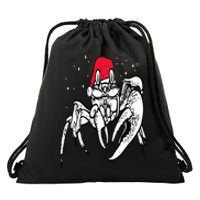 Crab Santa Hat Christmas Pajama XMas Holiday Animal Drawstring Bag