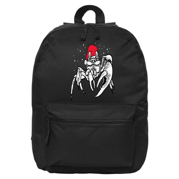 Crab Santa Hat Christmas Pajama XMas Holiday Animal 16 in Basic Backpack