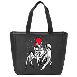 Crab Santa Hat Christmas Pajama XMas Holiday Animal Zip Tote Bag