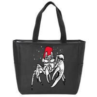 Crab Santa Hat Christmas Pajama XMas Holiday Animal Zip Tote Bag