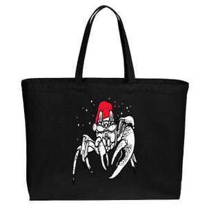 Crab Santa Hat Christmas Pajama XMas Holiday Animal Cotton Canvas Jumbo Tote