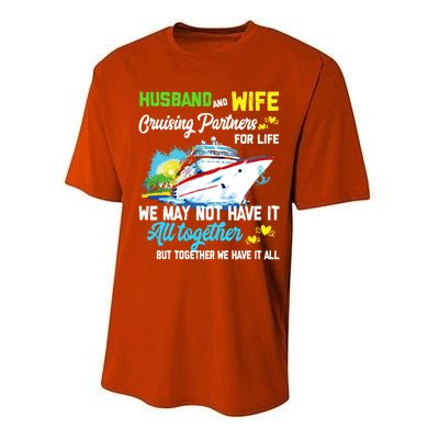 Cruise Ship Husband And Wife Cruising Partners For Life Gift Performance Sprint T-Shirt