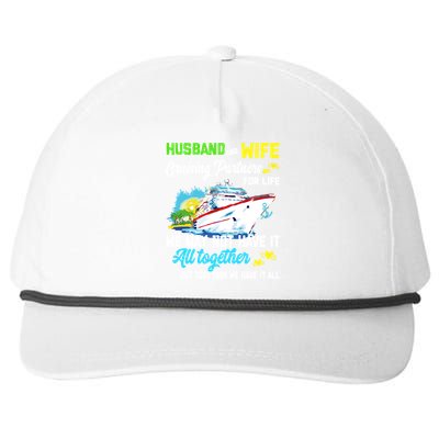 Cruise Ship Husband And Wife Cruising Partners For Life Gift Snapback Five-Panel Rope Hat