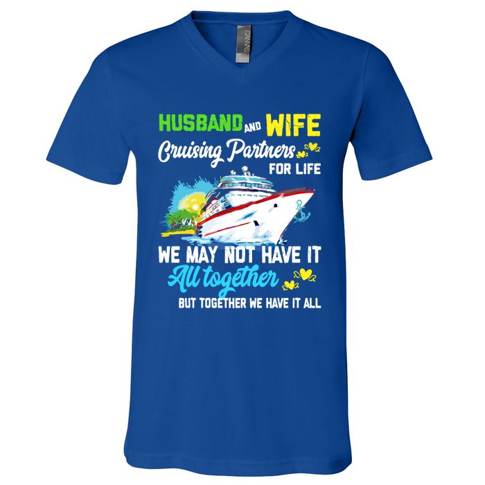 Cruise Ship Husband And Wife Cruising Partners For Life Gift V-Neck T-Shirt