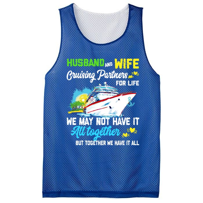 Cruise Ship Husband And Wife Cruising Partners For Life Gift Mesh Reversible Basketball Jersey Tank