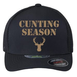 Cunting Season Hunting Season Deer Hunting Flexfit Unipanel Trucker Cap