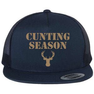 Cunting Season Hunting Season Deer Hunting Flat Bill Trucker Hat